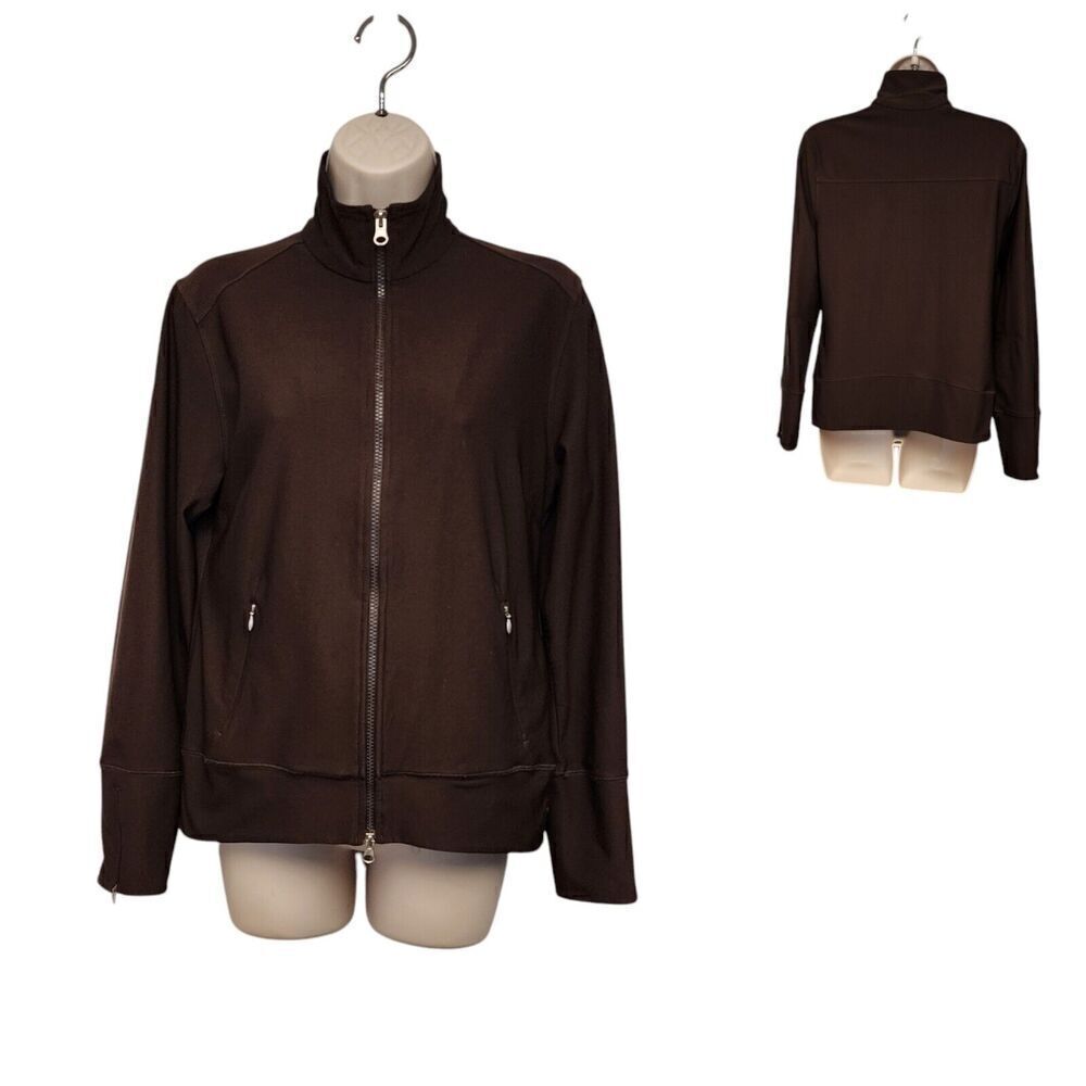 Lucy Tech Women's Size M Brown Full Zip Long Sleeve Jacket Activewear
